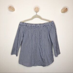 Heart & Hips off shoulder striped blouse